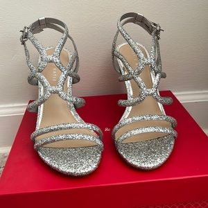 Kelly & Katie silver glitter heels. Size 9.5